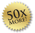 50 times more reviews badge